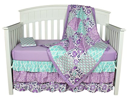 Purple Baby Bedding, Zoe 4-In-1 Crib Bedding Set by The Peanut Shell