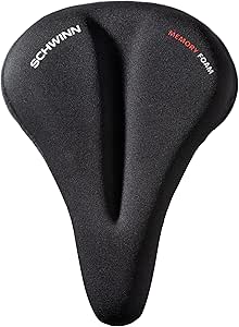 Schwinn Comfort Bike Sport Seat Cover, Sport Memory Foam Padding Dual Strap, Fits Most Seats for Standard or Stationary Bikes