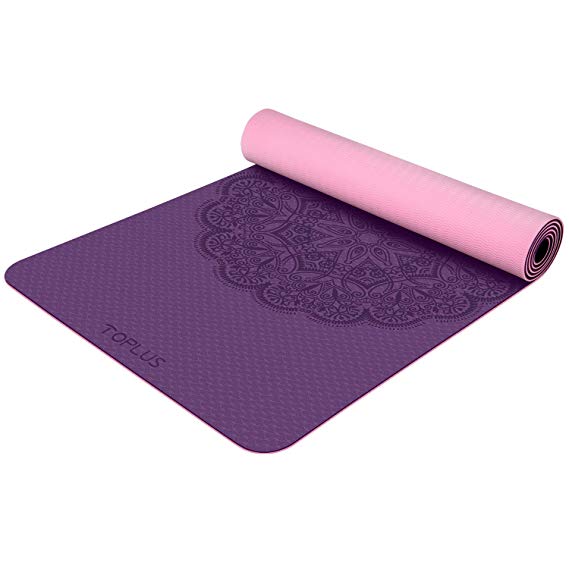 TOPLUS Yoga Mat - Classic 1/4 inch Pro Yoga Mat Eco Friendly Non Slip Fitness Exercise Mat with Carrying Strap-Workout Mat for Yoga, Pilates and Floor Exercises