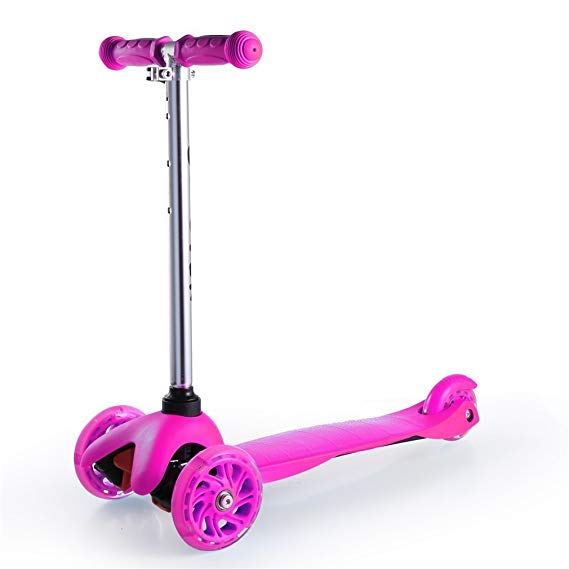 Kool KiDz Adjustable Light Up Wheels LED Kids Push Kick Scooter for Girls Boys