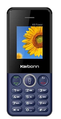 Karbonn K8 Power (Blue), 2500mAh Big Battery, Dual Sim, 1.8 Inch, Wireless FM with Recording, Camera, Basic Phone, 108 Days Replacement Warranty KEYPAD Phone