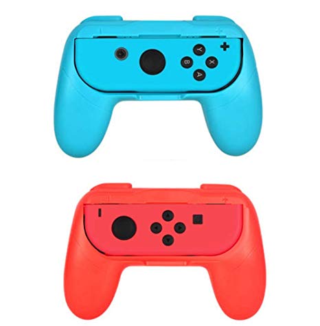 Grip kit for Nintendo Switch Joy-Con Controllers,Wear-Resistant Joy-con Handle for Nintendo Switch,2Pack (Red/Blue)