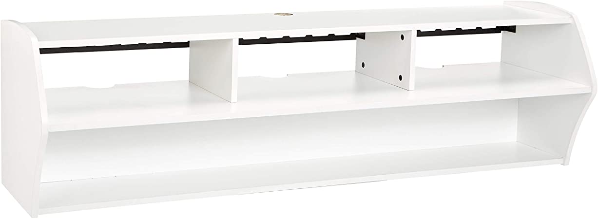 Rockpoint Bisenzio 58-Inch Floating Wall-Mounted TV Stand, Pure White