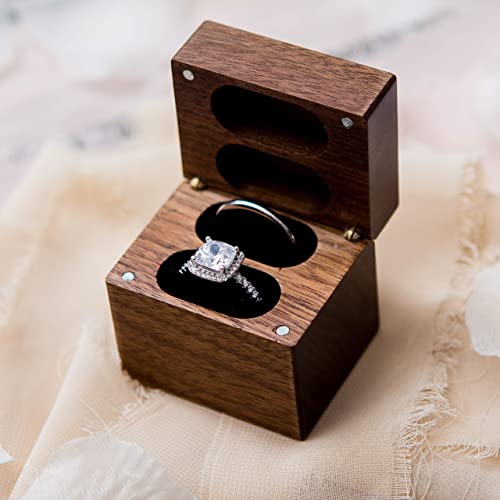 Double Ring Box - Engagement & Wedding Ceremony Ring Bearer Box for 2 Rings