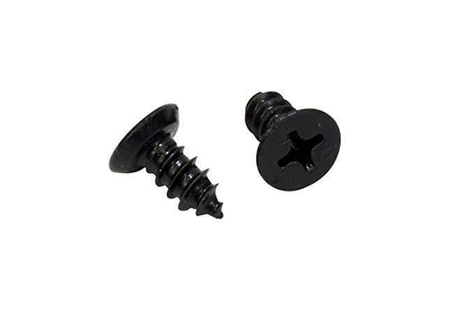 #8 X 3/8'' Black Xylan Coated Stainless Flat Head Phillips Wood Screw, (25 pc), 18-8 (304) Stainless Steel Screw by Bolt Dropper