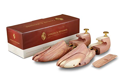 Langer & Messmer Red Cedar Shoe Trees For Men And Ladies, Red Cedar Shoehorn Included, Double Sizes UK 2-14, The Original