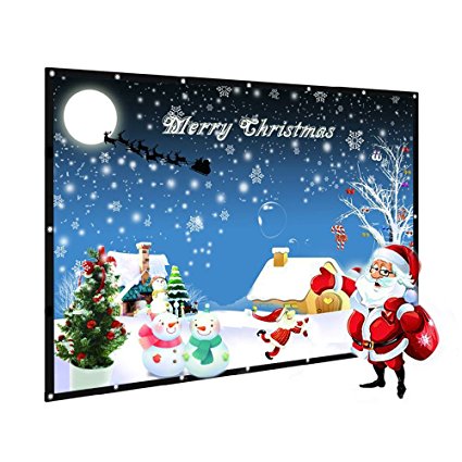 72" Outdoor Projector Screen, GBTIGER 72 inch 16:9 Outdoor Portable Folding Movie Screen for Home Cinema Theate Movies, Business Presentation, Education Training, Outdoor Indoor Public Display