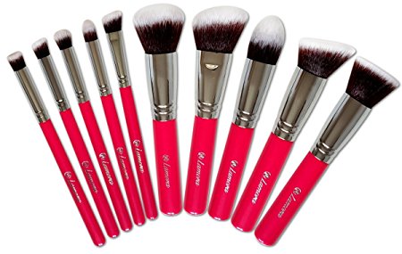 Kabuki Brush Set - For Face and Eye Make Up - Professional Quality Synthetic Bristles For Powder, Blush, Concealer - Perfect For Liquid, Cream or Mineral Products