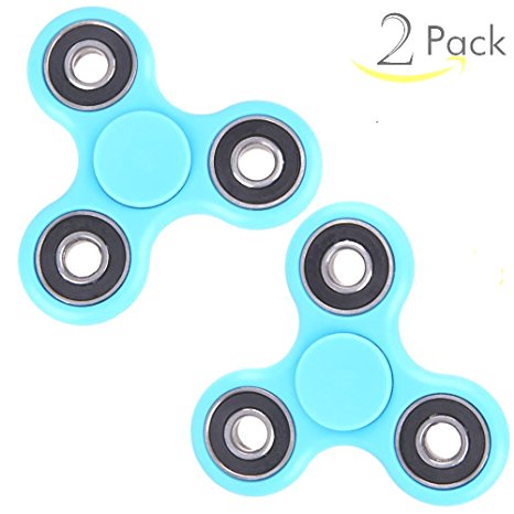 Lalago Fidget Spinner Hands Toy Stress Reducer - 2 Pack Finger Gyro Perfect For ADD, ADHD, Anxiety, and Autism Children Adult (Sky Blue)