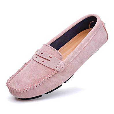 YiCeirnier Women's Loafers Driving Shoes Suede Casual Flat Boat Shoes