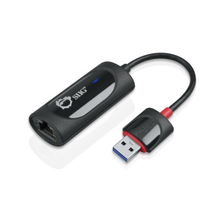 SIIG SuperSpeed USB 30 to RJ45 Gigabit Ethernet 101001000 Mbps LAN adapter for Windows and Mac systems Black JU-NE0611-S2