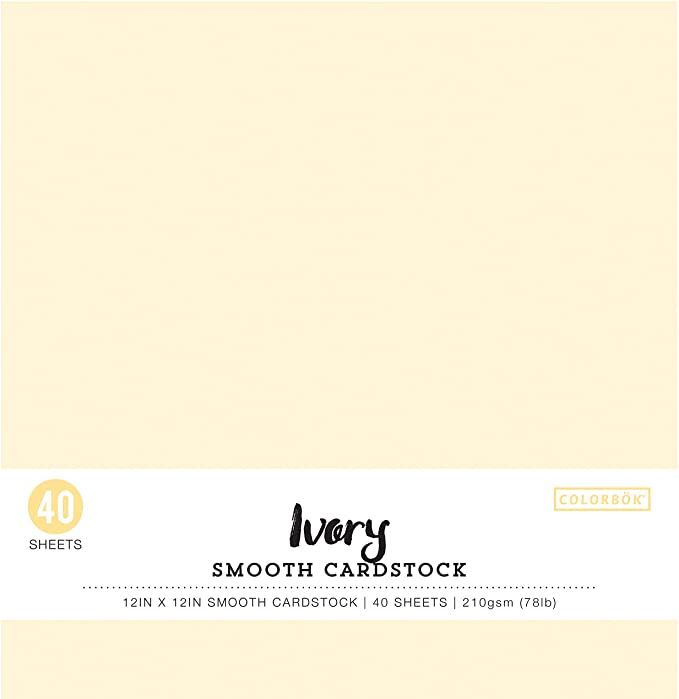 Colorbok Ivory 12x12in Smooth Cardstock