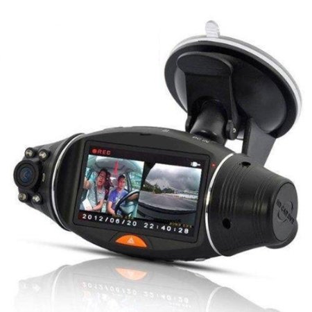 KLAREN 2.7 Inch R310 Rotating Dual Camera Lens Hd Car DVR Vehicle Blackbox with GPS and G-sensor