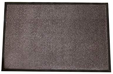 Durable Wipe-N-Walk Vinyl Backed Indoor Carpet Entrance Mat, 4' x 6', Brown