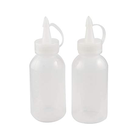 sourcingmap Plastic Sauce Oil Liquid Dispensing Squeeze Bottle 100cc 2 Pcs