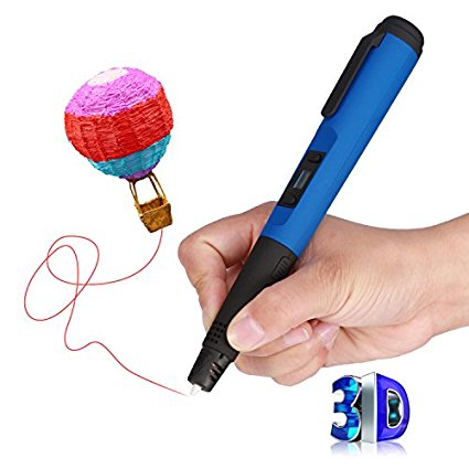 3D printer pen,LESHP Professional 3D Pen 3D Printing Pen with LED Display Drawing Printer Pen for Drawing,Doodling,Art and Craft Making,3D Modeling and Education (F20 Blue)