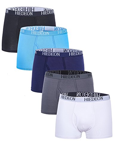 MIEDEON Men's 5 Pack Underwear Breathable Bamboo Boxer Briefs with Fly
