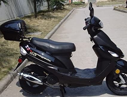 Tao ATM-50 is a 49cc Fully Automatic Gas Powered Street Legal Scooter with Matching Trunk - Sporty Black Color
