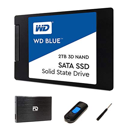 WD 2TB SSD Upgrade Kit by Fantom Drives - Includes 2TB Western Digital Blue SSD, 2.5" Hard Drive Enclosure, and Drive Cloner Software in a USB Drive - Great for Gaming PC, Gaming Laptops, and MacBook