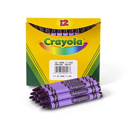 Crayola Non-Toxic Regular Single Color Refill Crayon (12 Pack), 5/16" x 3-5/8", Violet