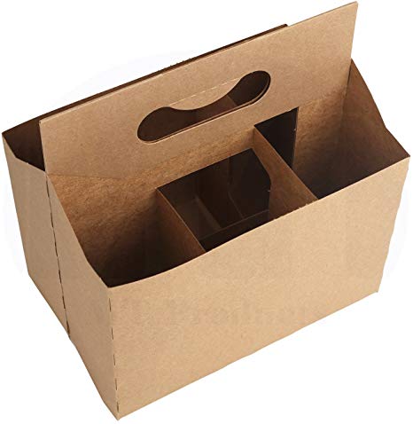 6 Pack Cardboard 12 oz. Beer/Soda Bottle Carrier by MT Products - (10 Pieces) (Kraft)