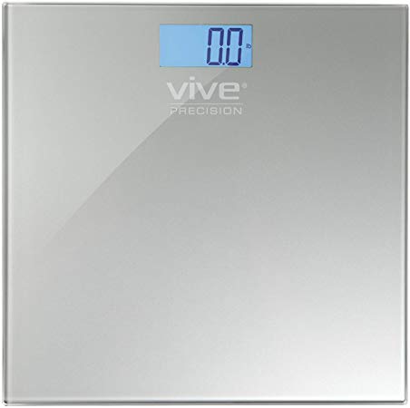 Digital Bathroom Scale by Vive Precision - Best Selling, Accurate Weight Scale - 2 Year Warranty (Silver)