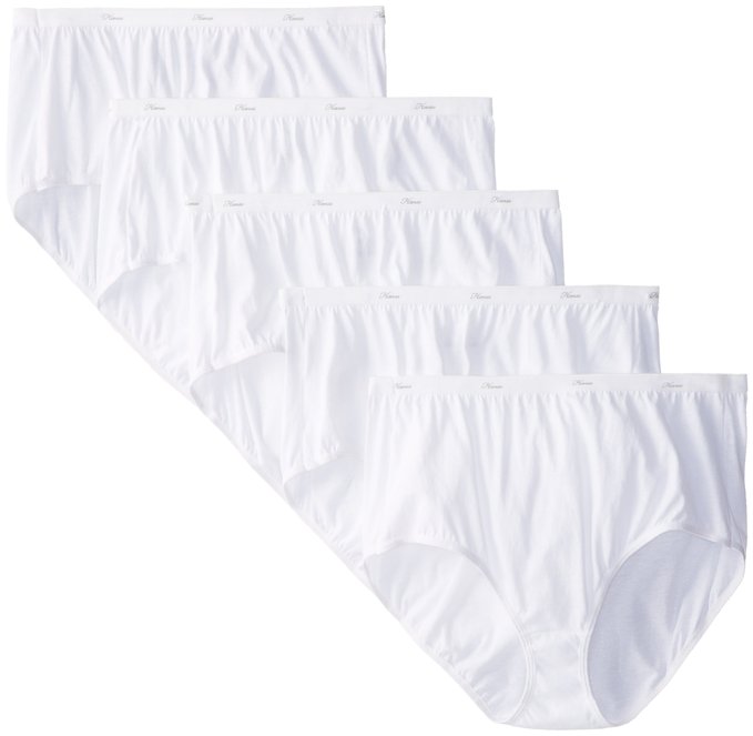 Hanes Women's Core Cotton Extended Size Brief Panty (Pack of 5)