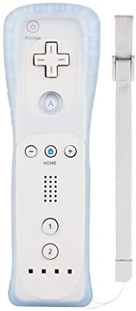 Wii Remote Controller, Wii Game Remote Control with Silicone Case and Wrist Strap for Nintendo Wii and Wii U - White (Third-Party Product)