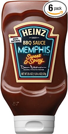 Heinz BBQ Sauce, Memphis Style Sweet and Spicy, 20.4 Ounce (Pack of 6)