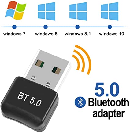 FAGORY USB Bluetooth 5.0 Adapter Dongle Wireless Bluetooth Transmitter Receiver for Windows 10/8.1/8 / 7 / XP Laptop PC for Bluetooth Speaker, Headset, Keyboard, Mouse, Game Controller