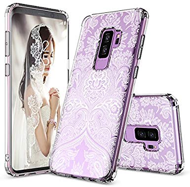 Galaxy S9 Plus Case, Galaxy S9 Plus Cover, MOSNOVO Damask Henna Mandala Lace Pattern Clear Design Transparent Back Case with TPU Bumper Case Cover for Samsung Galaxy S9 Plus