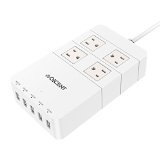 QICENT Power Strip With Surge Protection And Usb Wall Charger Plug Into 110V 4 Outlet Battery Charger for Iphone 6