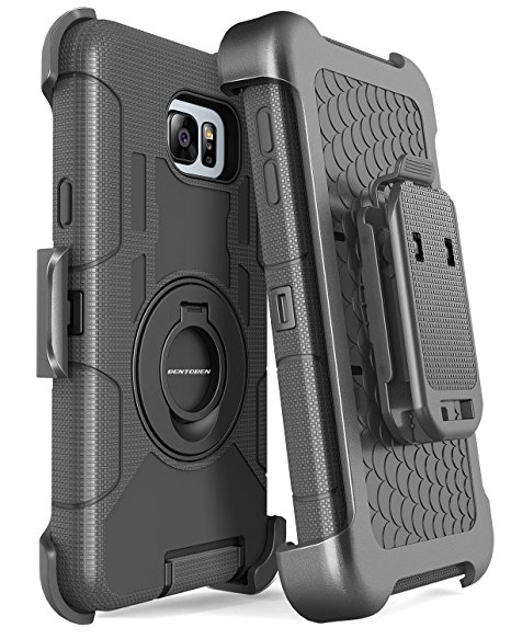 Note 5 Case, Galaxy Note 5 Case, BENTOBEN Samsung Galaxy Note 5 Case Shockproof Heavy Duty Hybrid Full Body Rugged Holster Protective Case for Samsung Galaxy Note 5 With Kickstand   Belt Clip (Black)