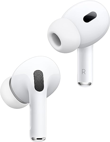 Apple AirPods Pro (2nd Gen) Wireless Earbuds, Up to 2X More Active Noise Cancelling, Adaptive Transparency, Personalized Spatial Audio, MagSafe Charging Case (USB-C), Bluetooth Headphones for iPhone