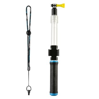 Floating Extension Pole, 15-25 Inch Extending Selfie Stick with Remote Housing Clip for GoPro Hero 1 2 3 3  4 4 session (Blue)