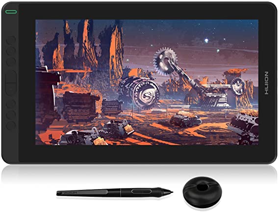 HUION 2020 Kamvas 13 Drawing Tablet Pen Display Graphic Drawing Monitor Screen Full-Laminated Tilt Function 8192 Battery-Free Stylus and 8 Shortcut Keys, Included Glove & 20 Pen Nibs-Black