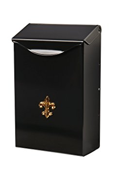 Gibraltar Mailboxes Classic Small Capacity Galvanized Steel Black, Wall-Mount Mailbox, BW110000