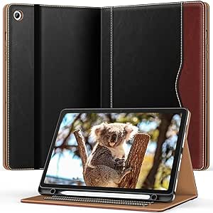 OKP Case for Samsug Galaxy Tab A9  11 inch 2023(SM-X210/X216/X218), PU Leather Folio Cover with Multi-Angle Stand//Pen Holder, Auto Wake/Sleep Case for Galaxy A9 Plus 11" Tablet (Black Brown)