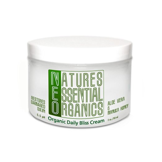 Organic Aloe Vera Cream - Natural Moisturizer for Dry, Sensitive Skin. Non-Greasy, Hypo-Allergenic Face & Body Cream - Fast Absorbing With Manuka Honey. Hydrate and Repair Your Skin Today! (2oz)