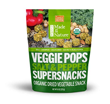 Made in Nature Organic Veggie Pops - Salt & Pepper 8oz - Non-GMO Vegan Veggie Snack