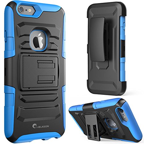 iPhone 6s Plus Case ,i-Blason Prime [Kickstand] Apple iPhone 6 Plus Case (5.5) [Heavy Duty] [Dual Layer] Combo Holster Cover [Belt Clip] (Blue)