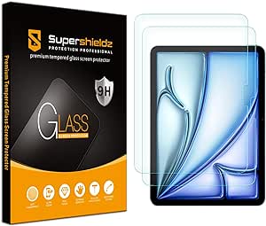 Supershieldz (2 Pack) Designed for iPad Air 11 inch (M2, 2024 Release) Screen Protector, [Tempered Glass] Anti Scratch, Bubble Free