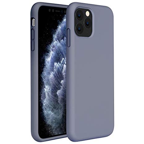 Miracase Liquid Silicone Case Compatible with iPhone 11 Pro 5.8 inch(2019), Gel Rubber Full Body Protection Shockproof Cover Case Drop Protection Case (Lavender Gray)