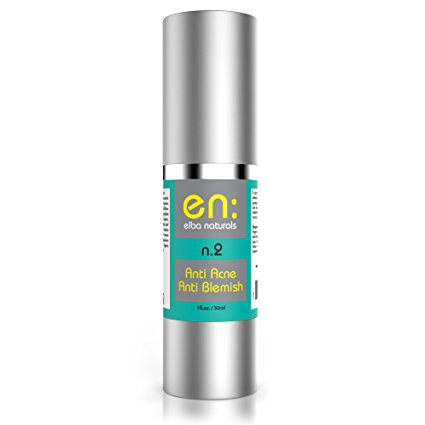 Elba n.2 - Anti Acne / Blemish Spot Treatment Gel - Natural & Organic - 2% Salicylic Acid, NO Benzoyl Peroxide - For Teens, Adult, Hormonal Acne, Women & Men