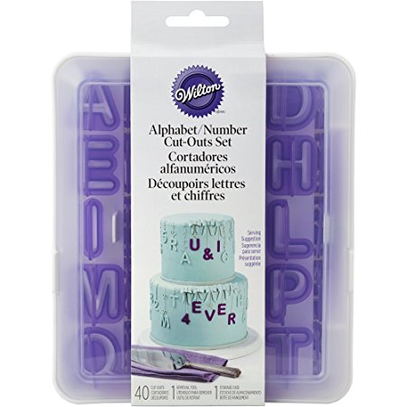 Wilton 417-7554 40 Piece Alphabet & Numbers Fondant Cut-Outs Set