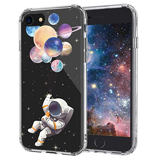 MOSNOVO iPhone 8 Case, iPhone 7 Clear Case, Astronaut Planet Pattern Printed Clear Design Transparent Plastic Back Case with TPU Bumper Protective Case Cover for iPhone 7/iPhone 8