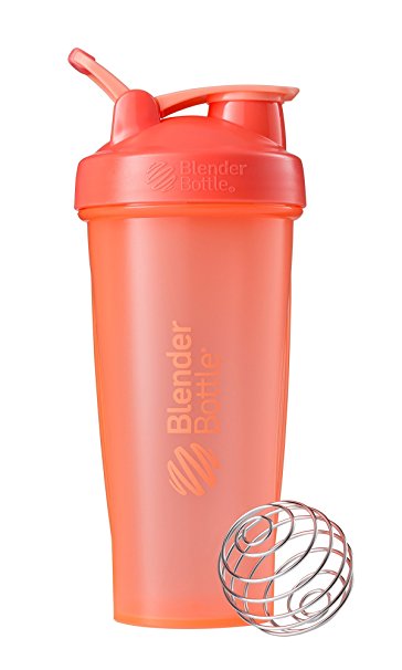 BlenderBottle Classic Loop Top Shaker Bottle, Coral/Coral, 28-Ounce Loop Top