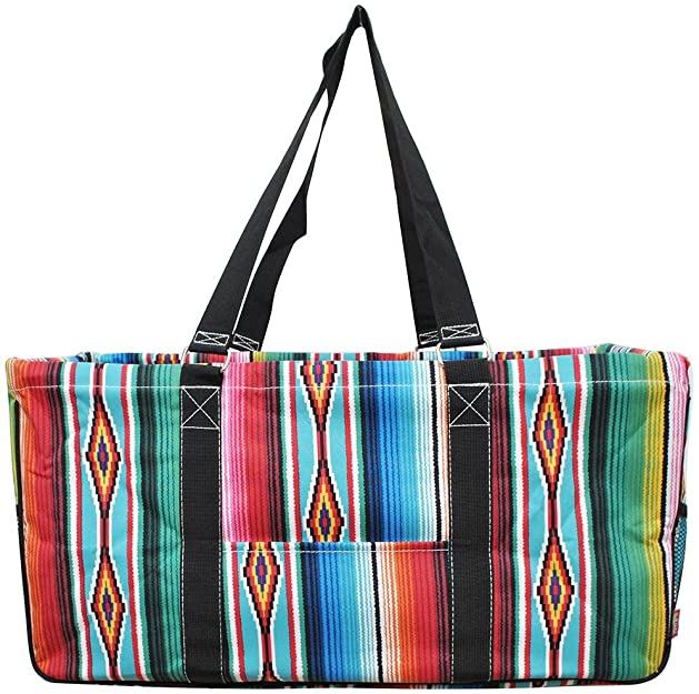 N. Gil All Purpose Open Top 23" Classic Extra Large Utility Tote Bag 2017 Spring Collection (Serape Black), X-Large