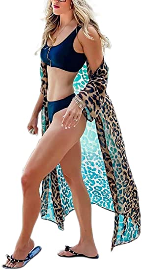 Bsubseach Womens Chiffon/Rayon Beach Blouses Kimono Cardigan Long Bikini Cover Up