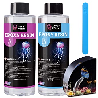 LET'S RESIN Crystal Clear Epoxy Resin, 32oz Bubbles Free Epoxy Resin Kit, Table Top & Bar Top Casting Resin, Epoxy Resin and Hardener for Art Crafts